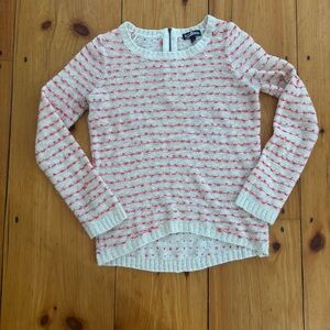 Freshman 1996 Cream Pink Textured Striped Knit Sweater Medium